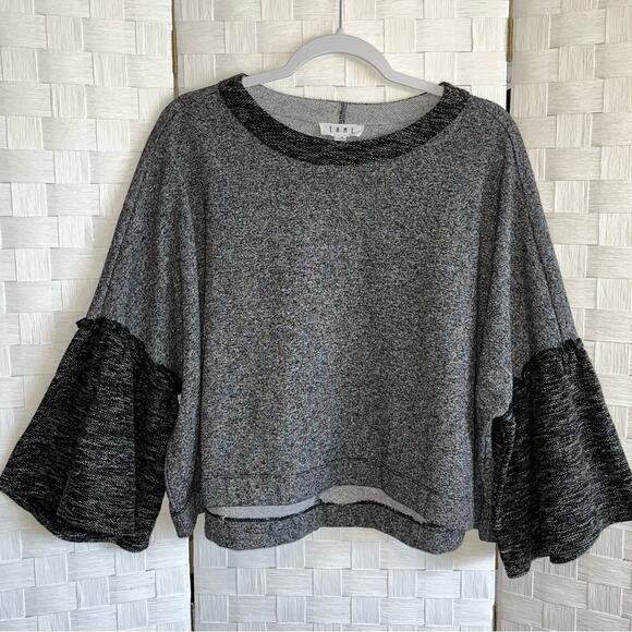 THML Women’s Bell Sleeve Sweater Size Small Metallic Sparkle Cropped Chic - Picture 6 of 14